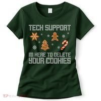 Tech Support I'm Here To Delete Your Cookies Funny Christmas Women's T-Shirt thumb 0