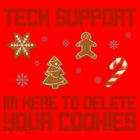 Tech Support I'm Here To Delete Your Cookies Funny Christmas Santa Hat thumb 1