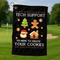 Tech Support IM Here To Delete Your Cookies Christmas Golf Towel thumb 1