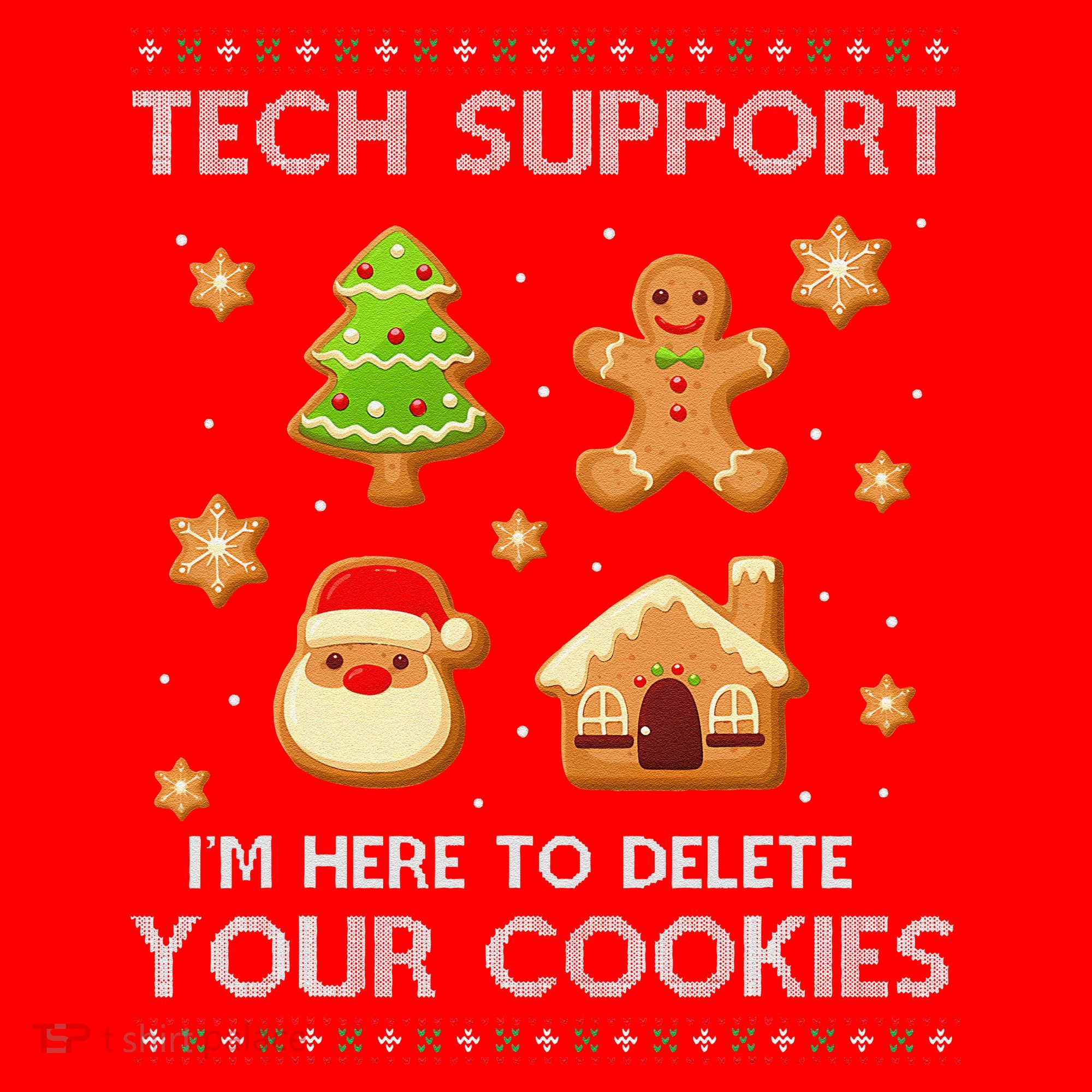 Tech Support IM Here To Delete Your Cookies Christmas Santa Hat