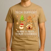 Tech Support IM Here To Delete Your Cookies Christmas T-Shirt thumb 3