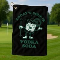 TodayS Soup Is Vodka Soda Golf Towel thumb 1