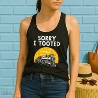 Train Sorry I Tooted Funny Locomotive Railroad Women's Tank Top thumb 2