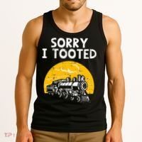 Train Sorry I Tooted Funny Locomotive Railroad Tank Top thumb 3