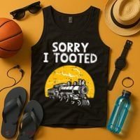 Train Sorry I Tooted Funny Locomotive Railroad Tank Top thumb 4