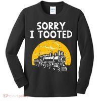 Train Sorry I Tooted Funny Locomotive Railroad Kids Long Sleeve Shirt thumb 0