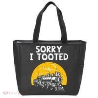Train Sorry I Tooted Funny Locomotive Railroad Tote Bag thumb 0