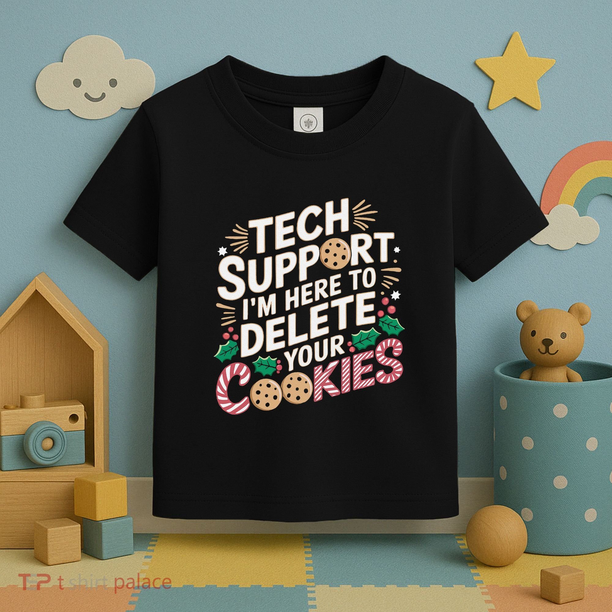 Tech Support IM Here To Delete Your Cookies Funny It Nerds Toddler T-Shirt