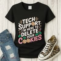 Tech Support IM Here To Delete Your Cookies Funny It Nerds Women's T-Shirt thumb 3