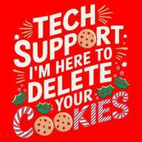 Tech Support IM Here To Delete Your Cookies Funny It Nerds Santa Hat thumb 1