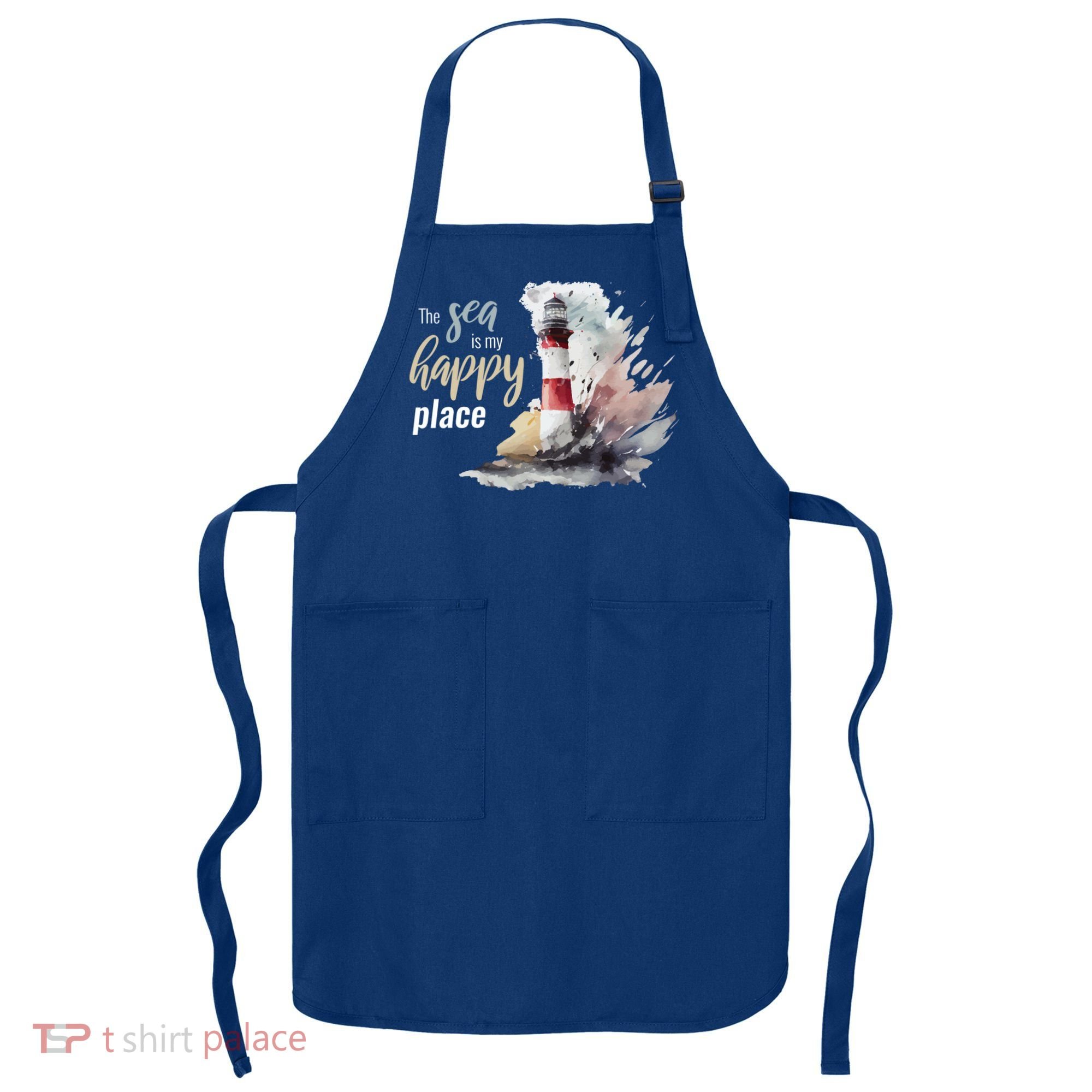 The Sea Is My Happy Place I Beach Lighthouses Coast Summer Cool Gift Apron