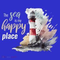 The Sea Is My Happy Place I Beach Lighthouses Coast Summer Cool Gift T-Shirt thumb 7