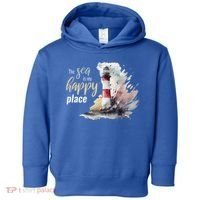 The Sea Is My Happy Place I Beach Lighthouses Coast Summer Cool Gift Toddler Hoodie thumb 0