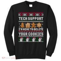 Tech Support I Am Here To Delete Your Cookies Funny Ugly Christmas Sweatshirt thumb 0