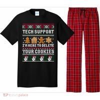 Tech Support I Am Here To Delete Your Cookies Funny Ugly Christmas Pajama Set thumb 0