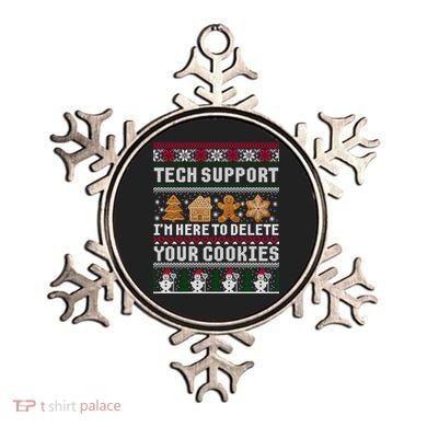 Tech Support I Am Here To Delete Your Cookies Funny Ugly Christmas Ornament