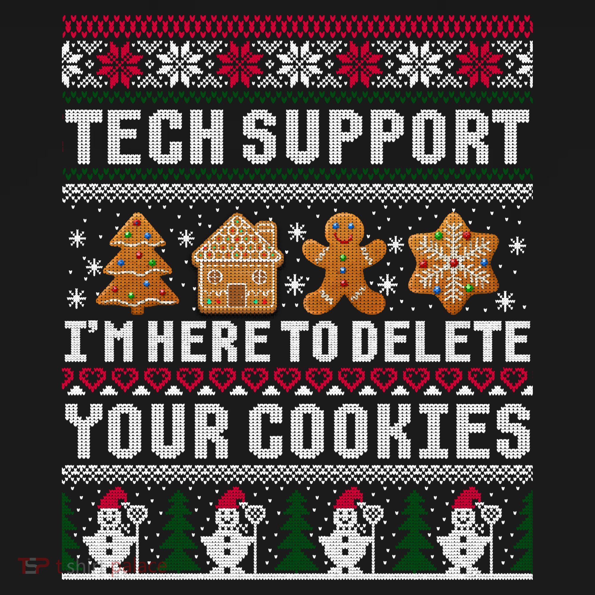 Tech Support I Am Here To Delete Your Cookies Funny Ugly Christmas Ornament
