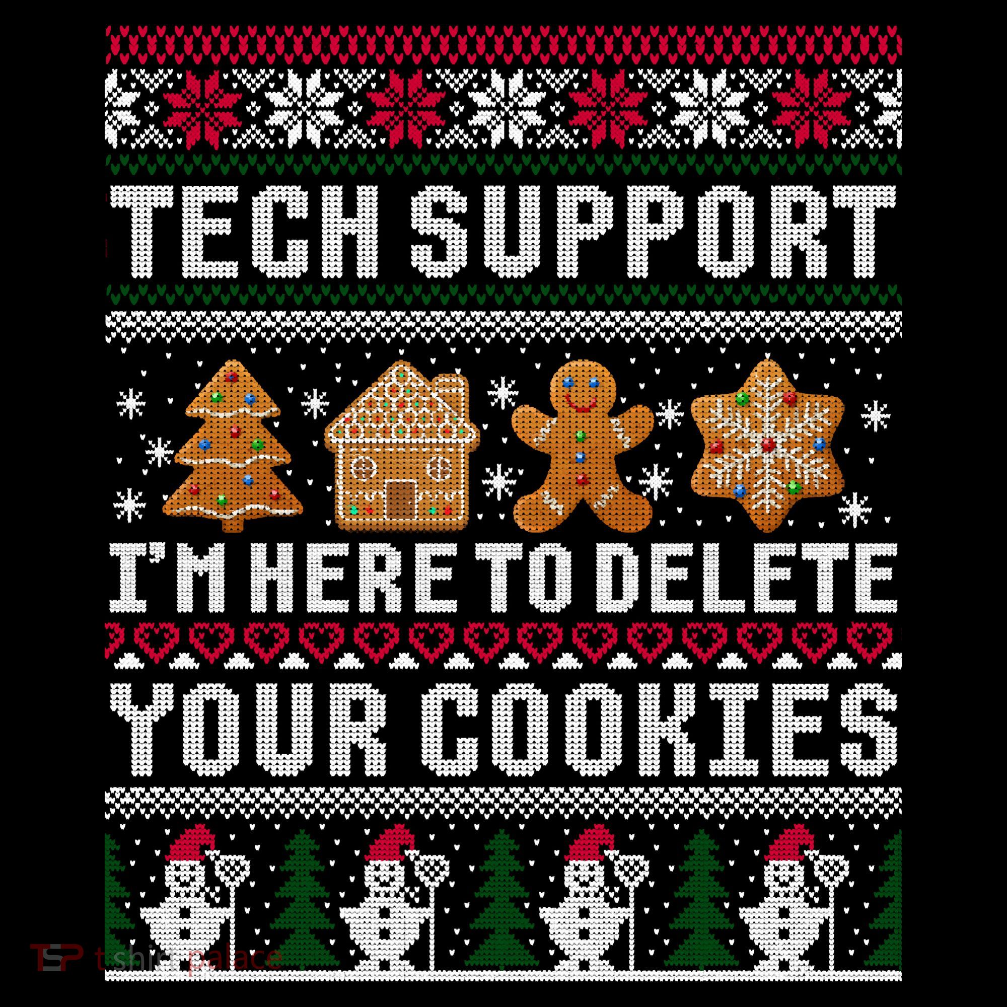 Tech Support I Am Here To Delete Your Cookies Funny Ugly Christmas Baby Bodysuit