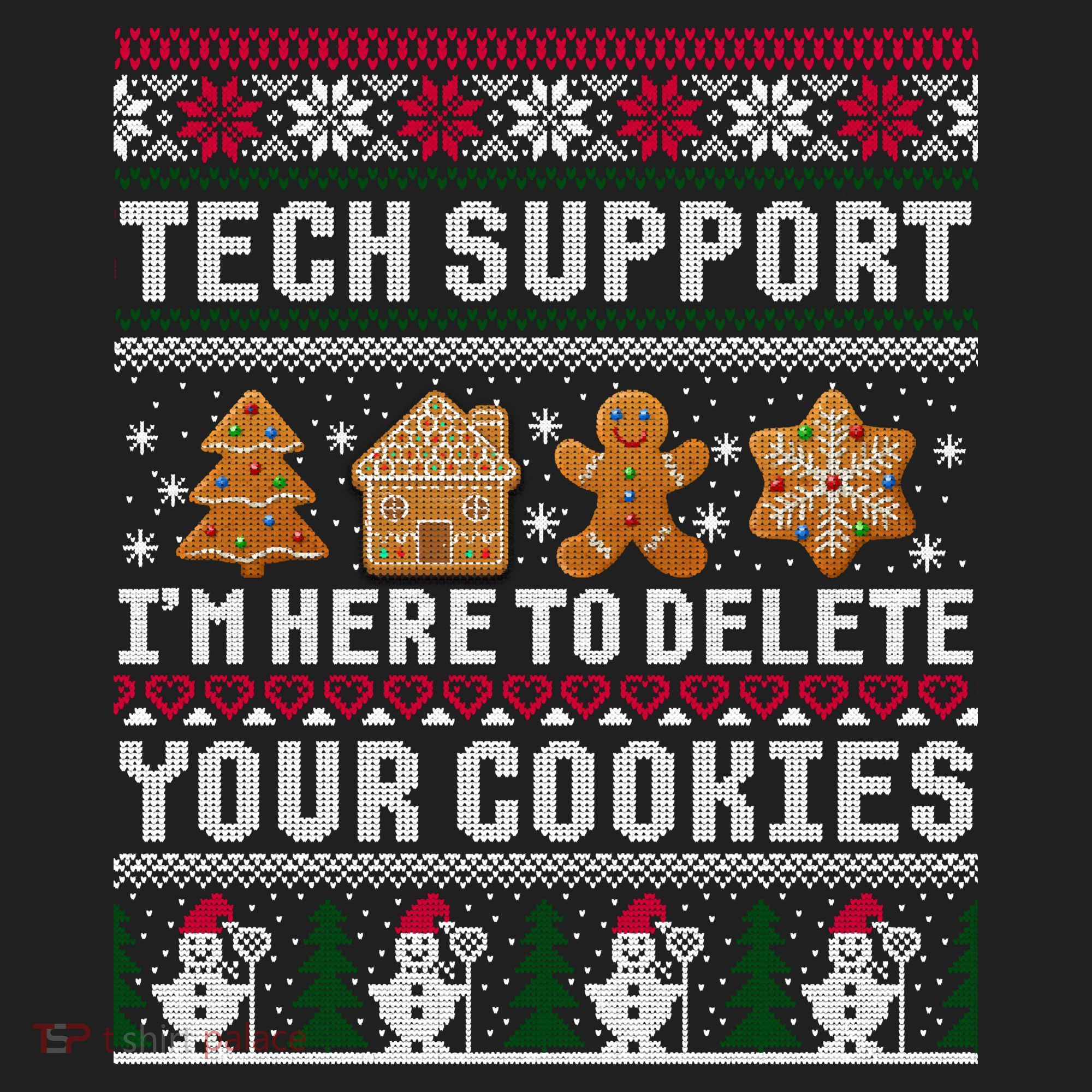 Tech Support I Am Here To Delete Your Cookies Funny Ugly Christmas Hat