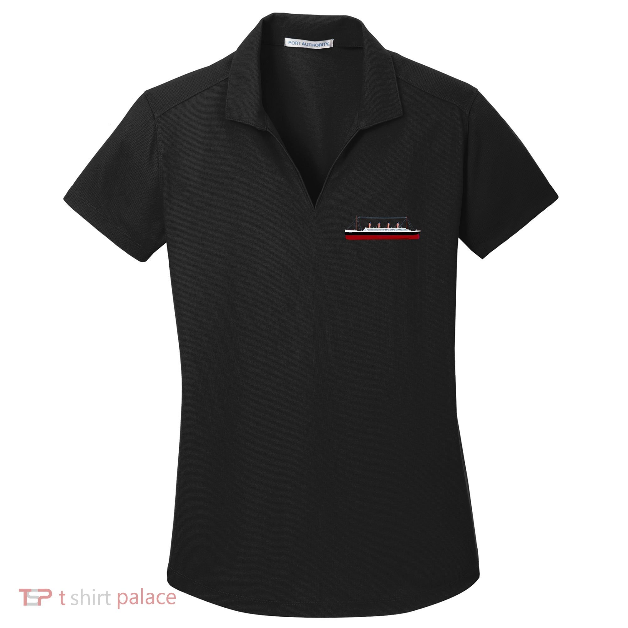 Titanic Ship Illustration Women's Dry Zone Grid Polo