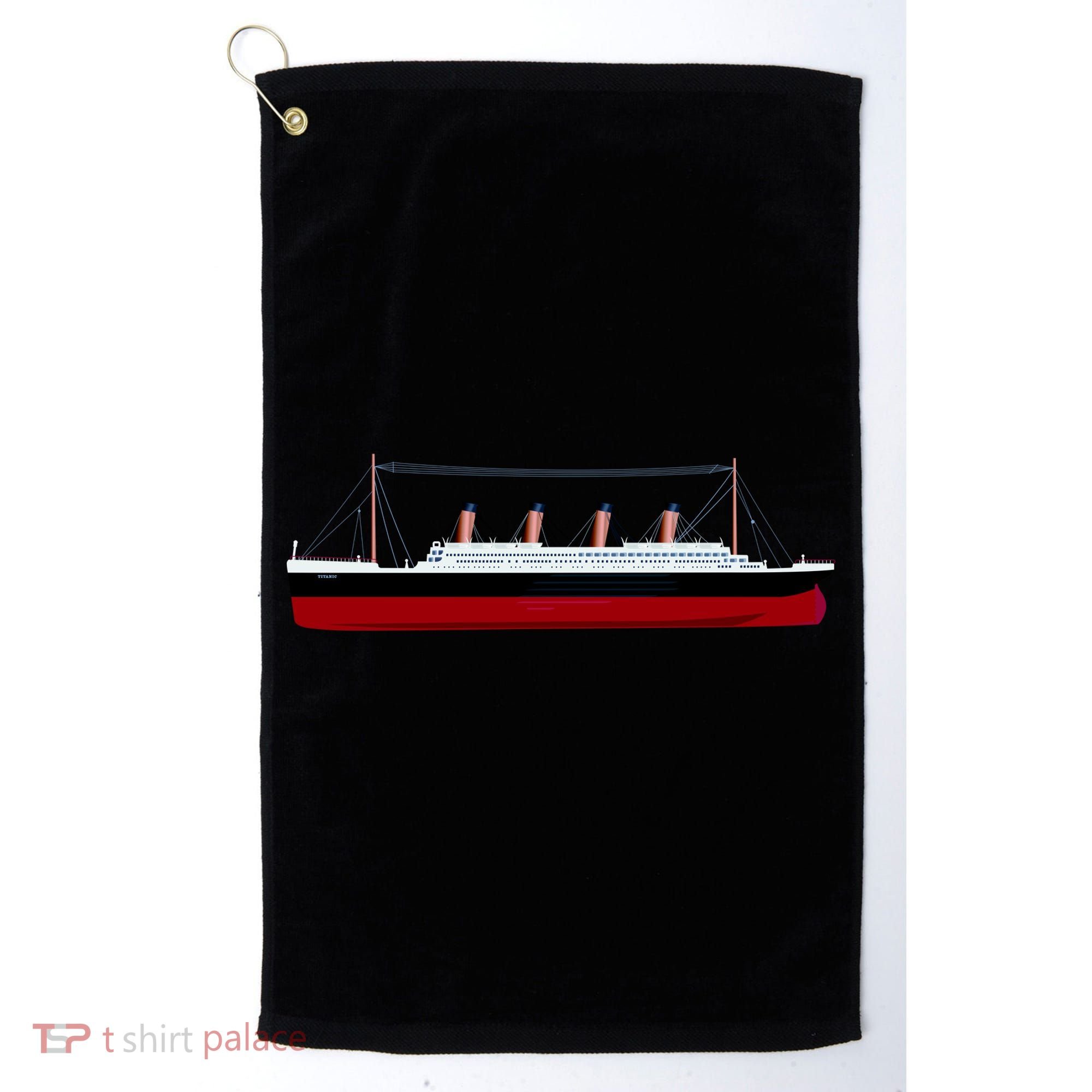 Titanic Ship Illustration Golf Towel