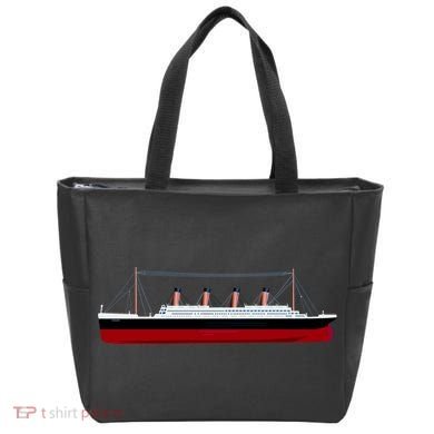 Titanic Ship Illustration Tote Bag