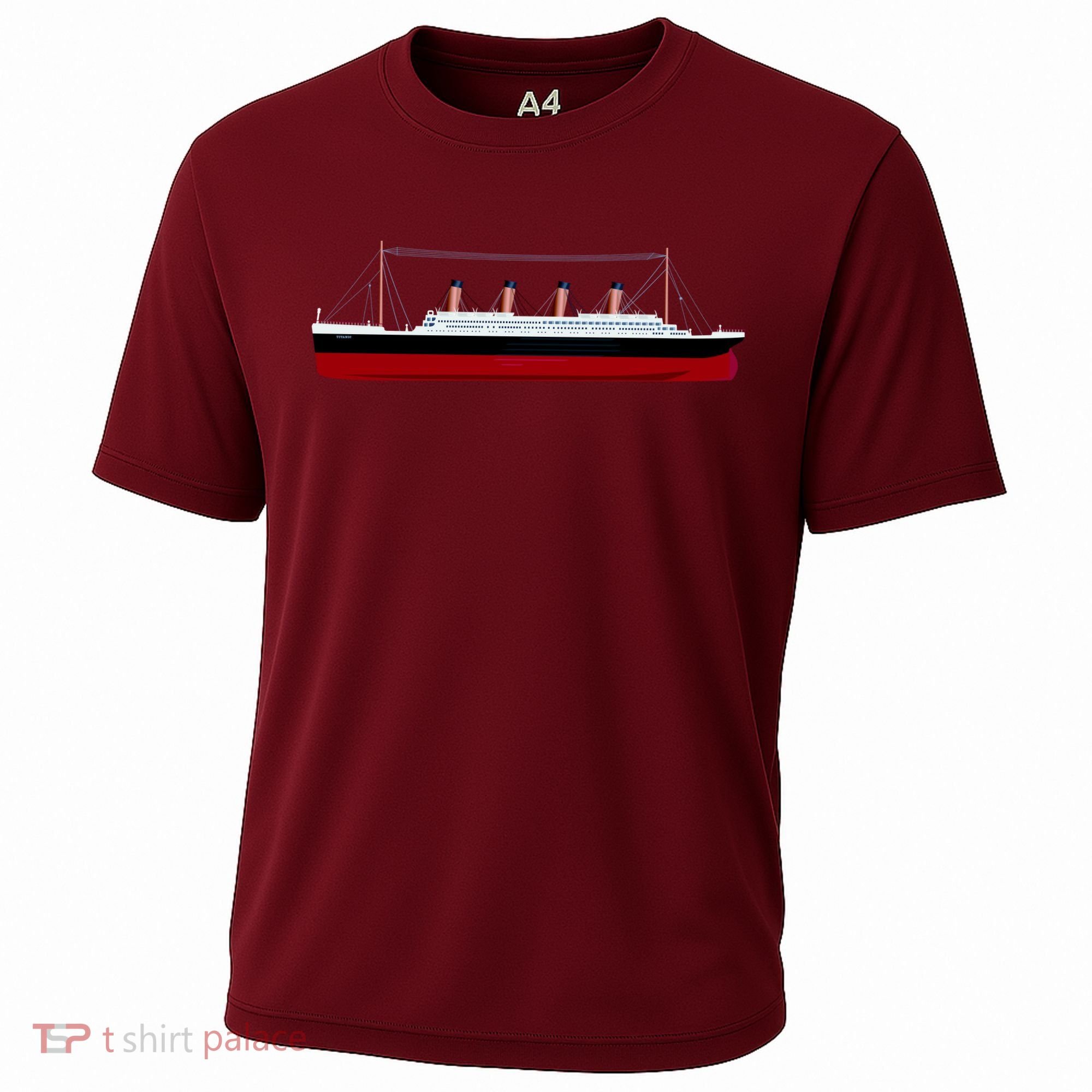 Titanic Ship Illustration Cooling Performance Crew T-Shirt