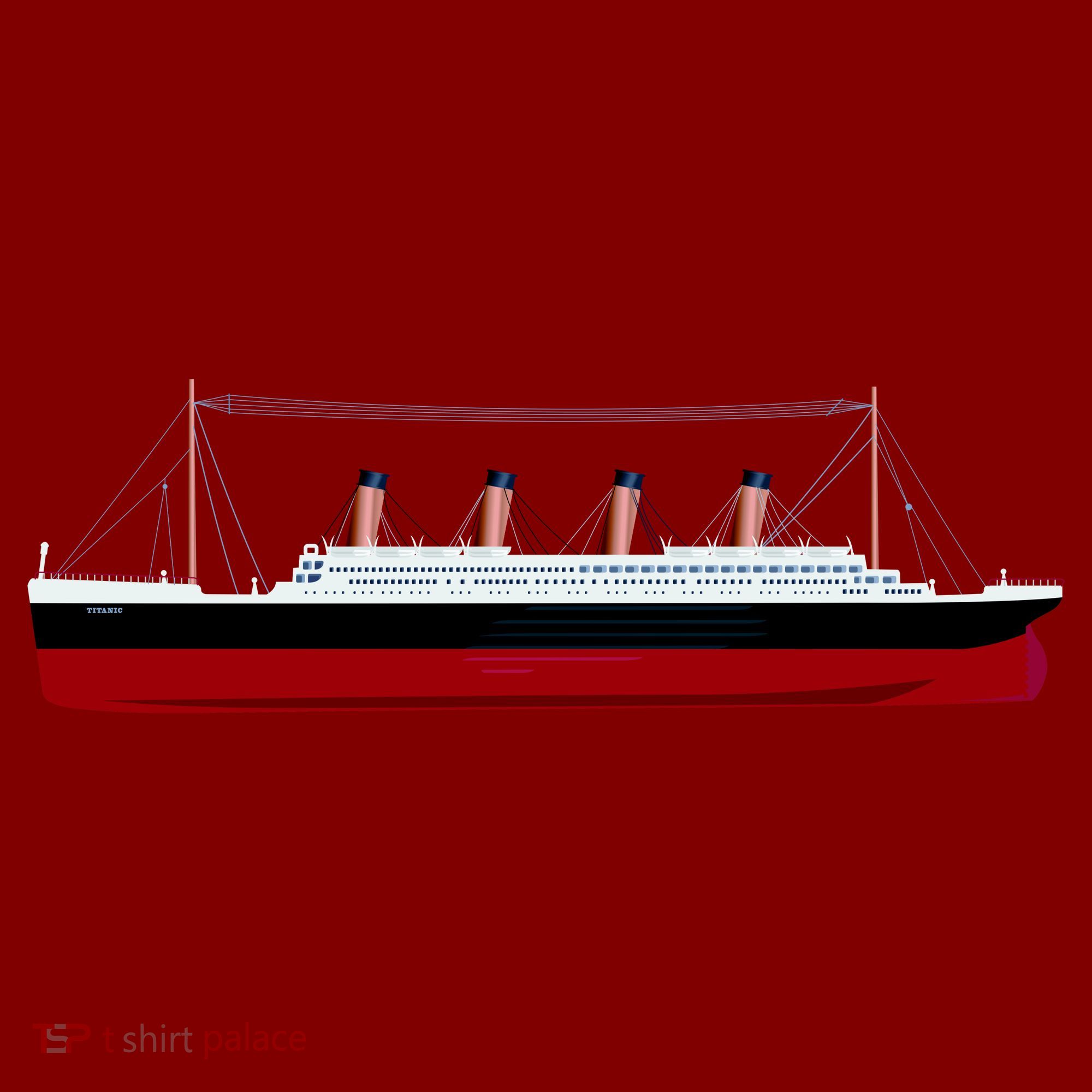 Titanic Ship Illustration Cooling Performance Crew T-Shirt