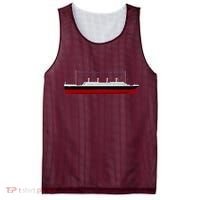 Titanic Ship Illustration Mesh Reversible Basketball Jersey Tank thumb 0
