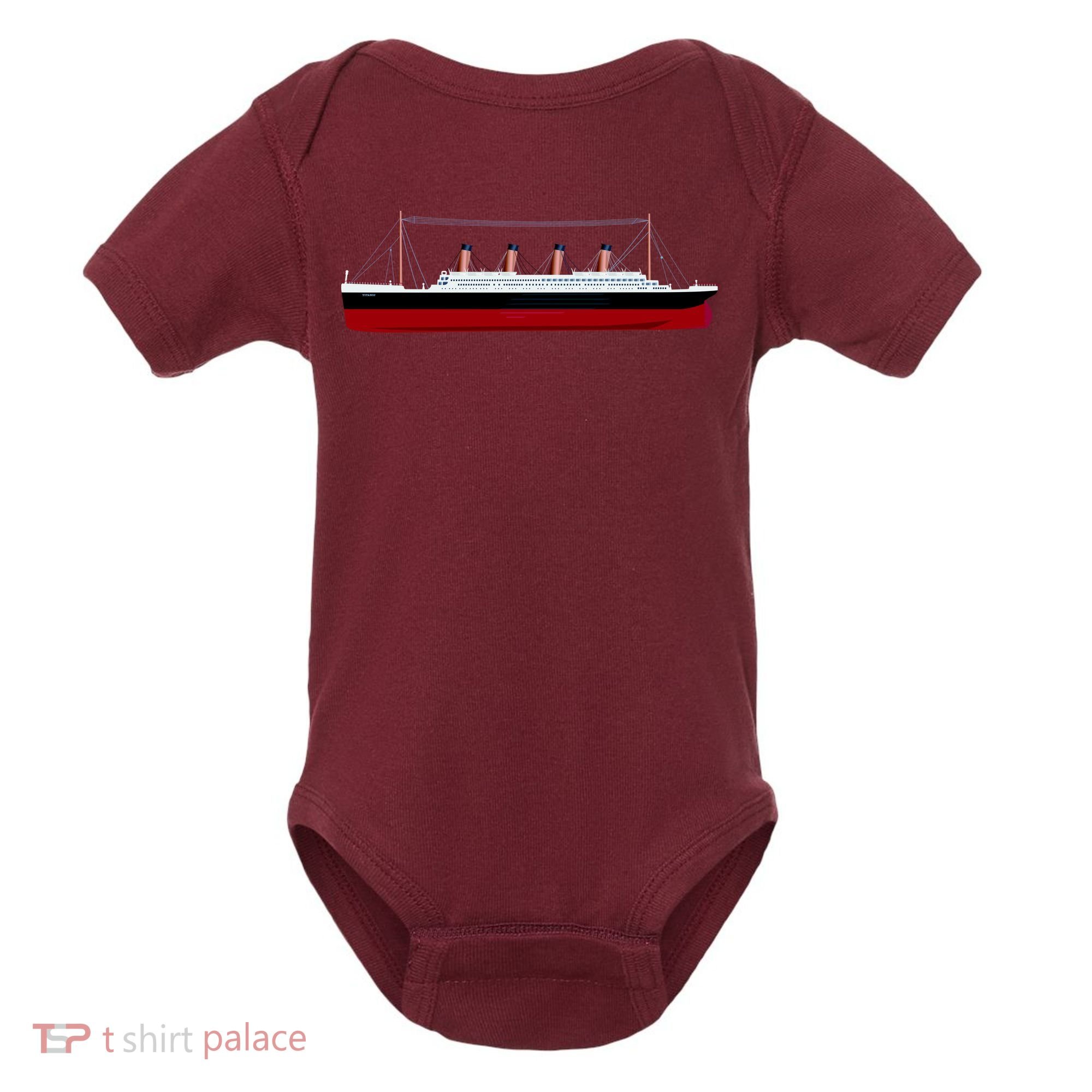 Titanic Ship Illustration Baby Bodysuit