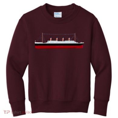 Titanic Ship Illustration Kids Sweatshirt