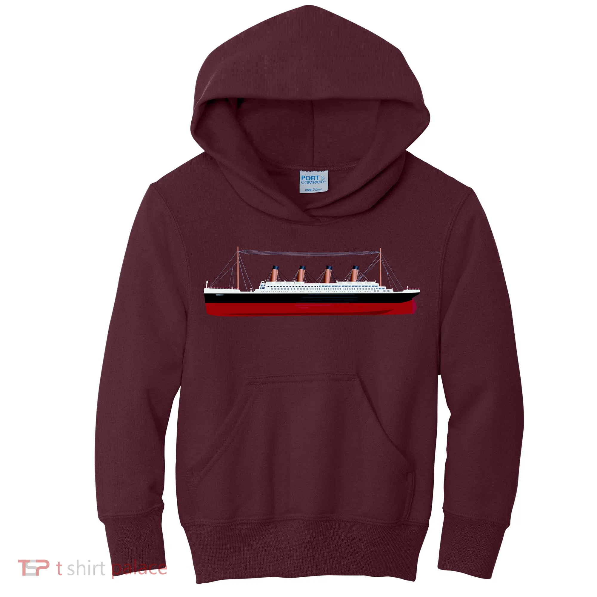 Titanic Ship Illustration Kids Hoodie