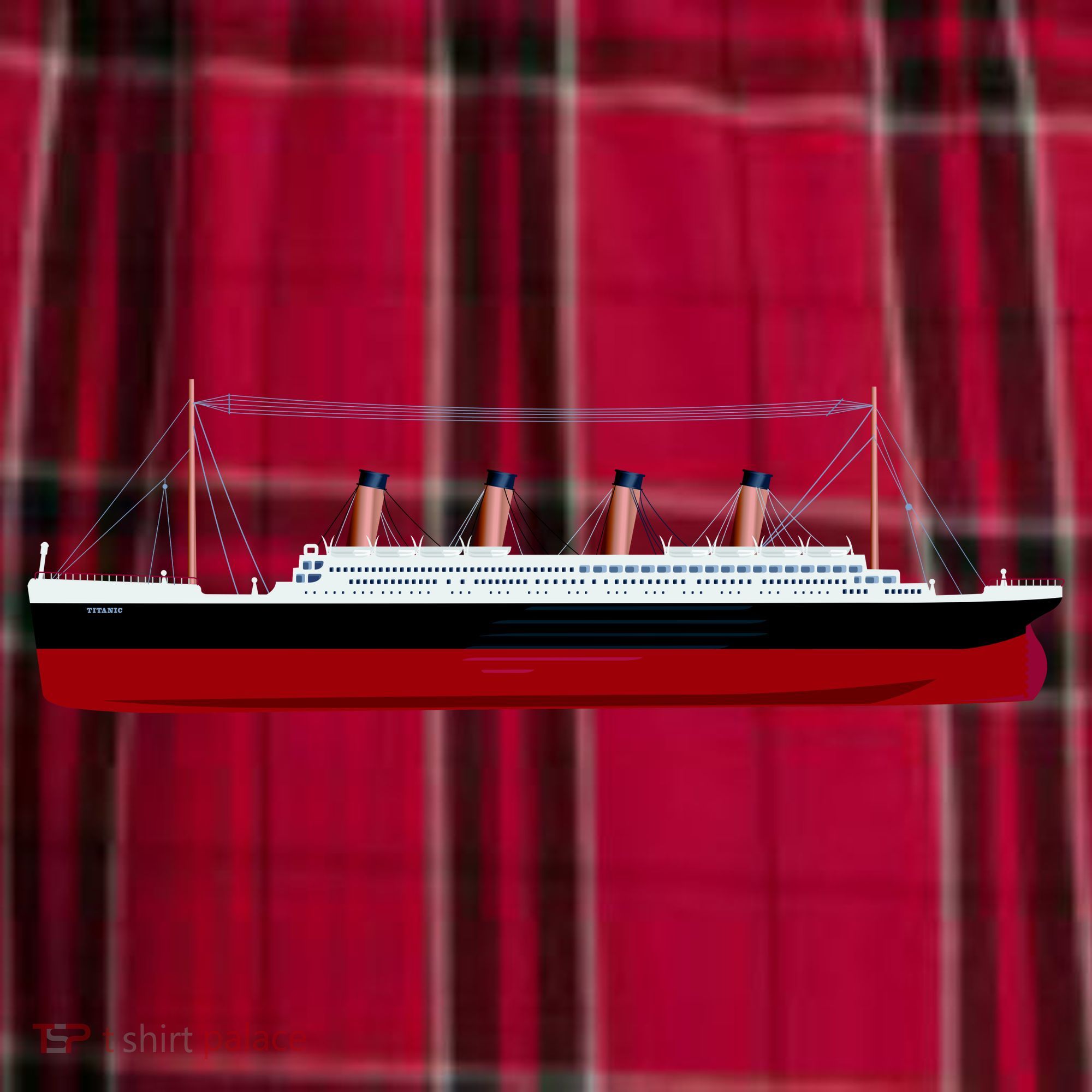 Titanic Ship Illustration Women's Flannel Plaid Pajama Pants