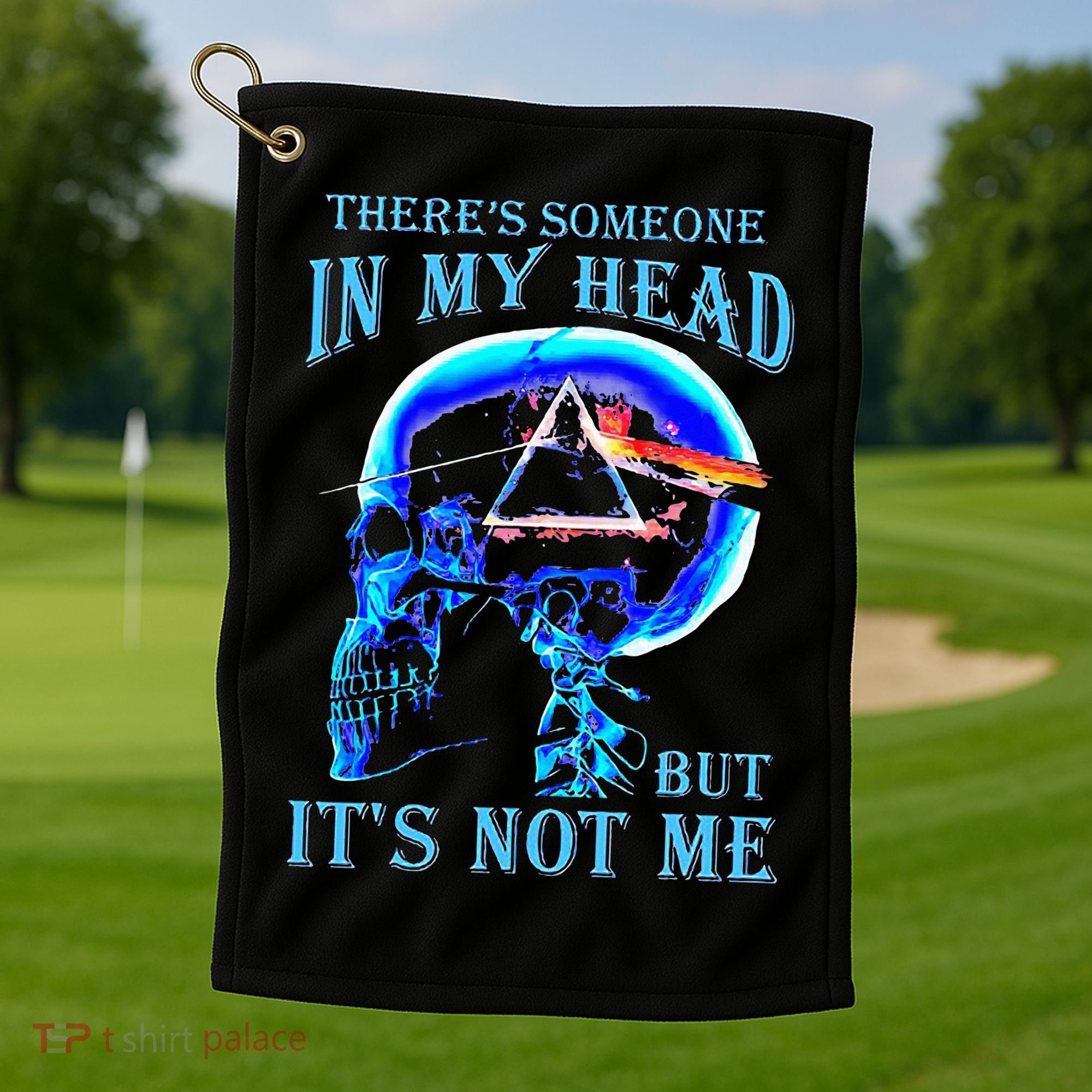 ThereS Someone In My Head But ItS Not Me Skull Golf Towel