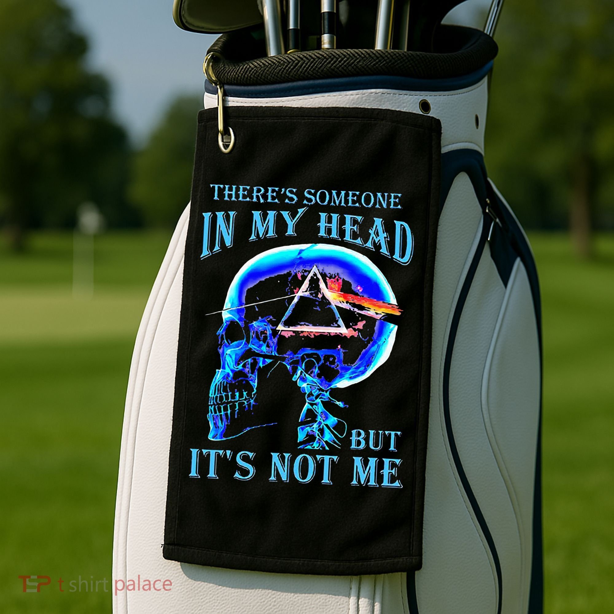 ThereS Someone In My Head But ItS Not Me Skull Golf Towel
