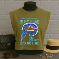ThereS Someone In My Head But ItS Not Me Skull Garment-Dyed Women's Muscle Tee thumb 3