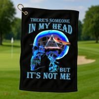 ThereS Someone In My Head But ItS Not Me Skull Golf Towel thumb 1