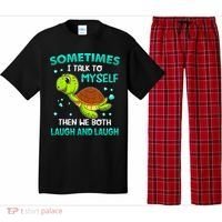 Turtle Sometimes I Talk To Myself Then We Both Laugh Pajama Set thumb 0