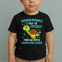 Turtle Sometimes I Talk To Myself Then We Both Laugh Toddler T-Shirt thumb 2