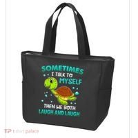 Turtle Sometimes I Talk To Myself Then We Both Laugh Tote Bag thumb 3