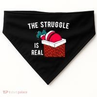 The Struggle Is Real Santa Funny Holiday USA-Made Doggie Bandana thumb 0