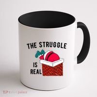 The Struggle Is Real Santa Funny Holiday Coffee Mug thumb 1