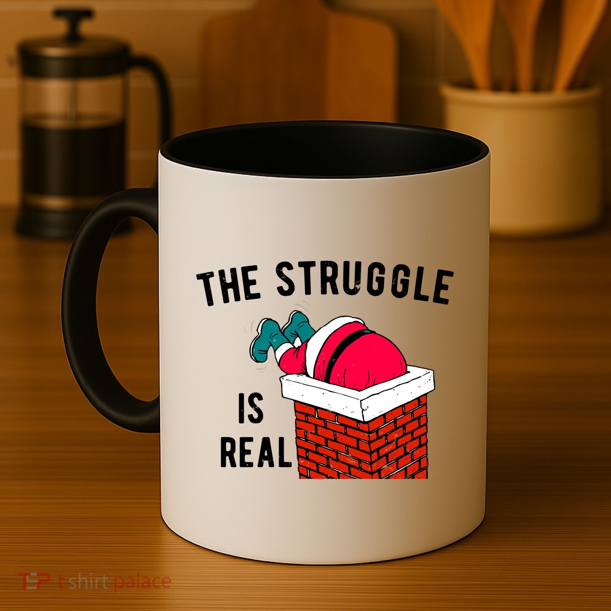 The Struggle Is Real Santa Funny Holiday Coffee Mug
