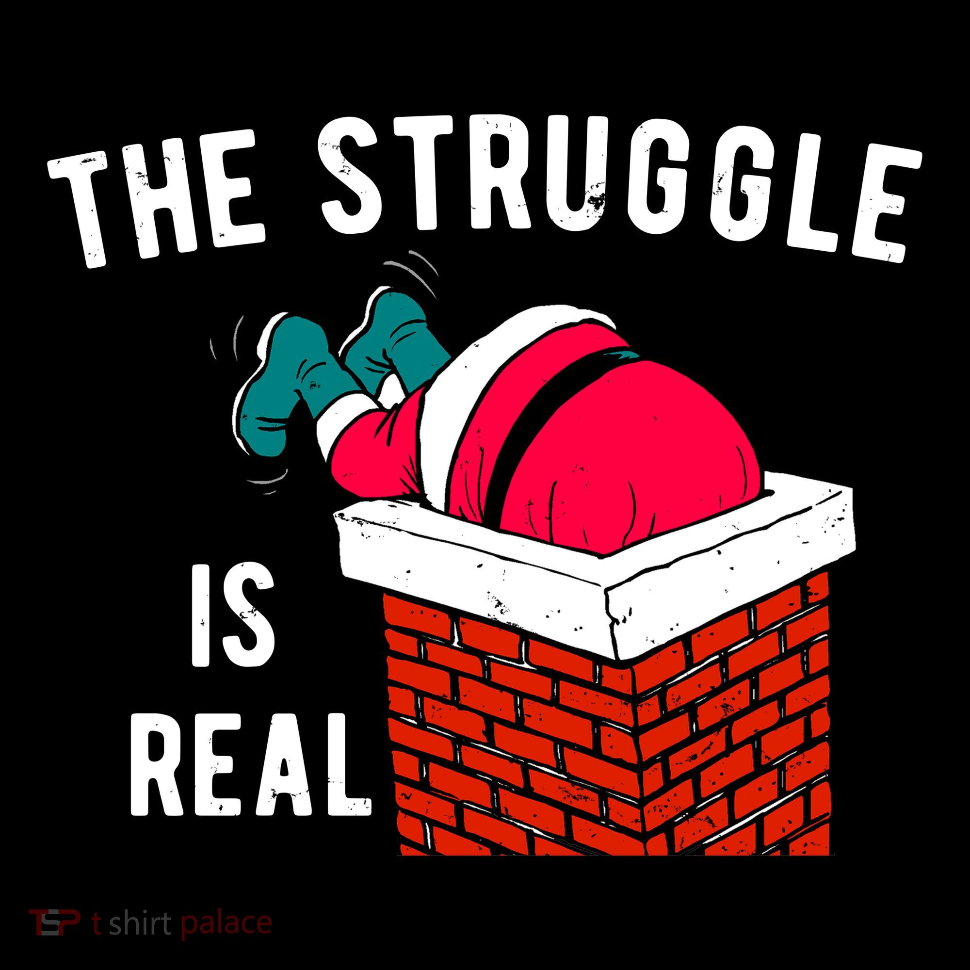 The Struggle Is Real Santa Funny Holiday Women's Hoodie