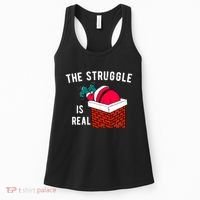 The Struggle Is Real Santa Funny Holiday Women's Tank Top thumb 0