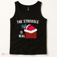 The Struggle Is Real Santa Funny Holiday Tank Top thumb 2