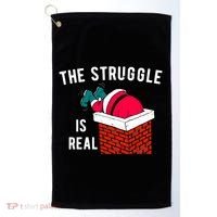 The Struggle Is Real Santa Funny Holiday Golf Towel thumb 0