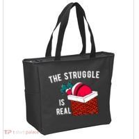 The Struggle Is Real Santa Funny Holiday Tote Bag thumb 2