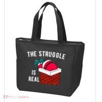 The Struggle Is Real Santa Funny Holiday Tote Bag thumb 3
