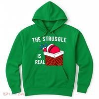 The Struggle Is Real Santa Funny Holiday Hoodie thumb 0